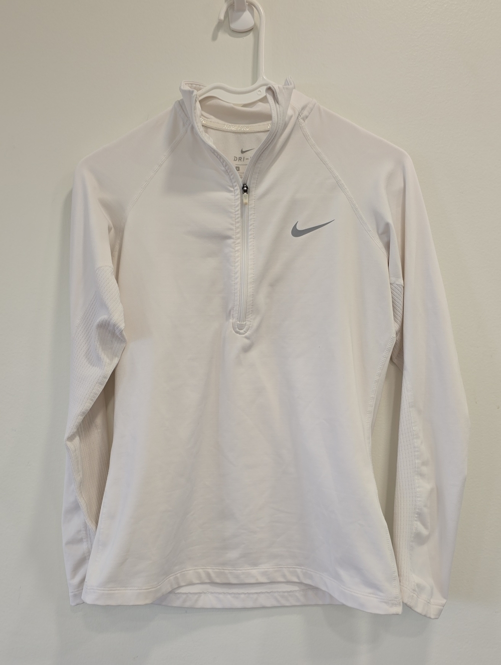 Nike White Quarter-Zip Performance Pullover